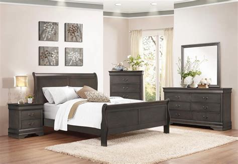 Gray Sleigh Bed Bedroom Collection Greenville Mattress Company