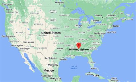 Where Is Tuscaloosa Al Usa Location Map Of Tuscaloosa Alabama