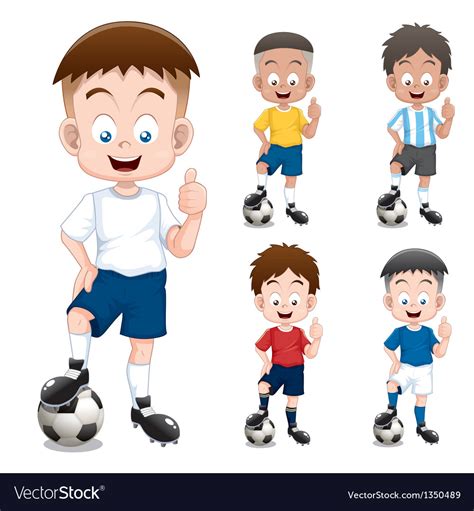 Boy Soccer Player Royalty Free Vector Image Vectorstock