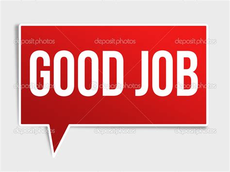 Good Job Red Speech Bubble — Stock Vector © Roxanabalint 46716443