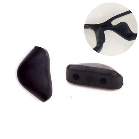 2pair Two Hole Replacement Silicone Plug In Nose Pads For Eye Glasses