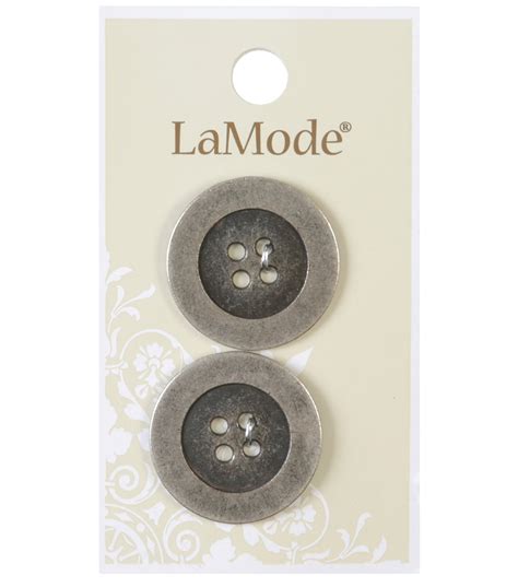 Lamode 4 Hole Antique Silver Metal Buttons 25mm Joann