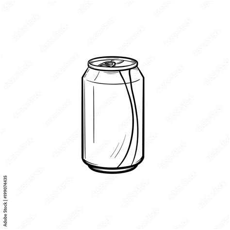 Soda Pop Can Hand Drawn Outline Doodle Icon Metal Can Of Soda Pop With