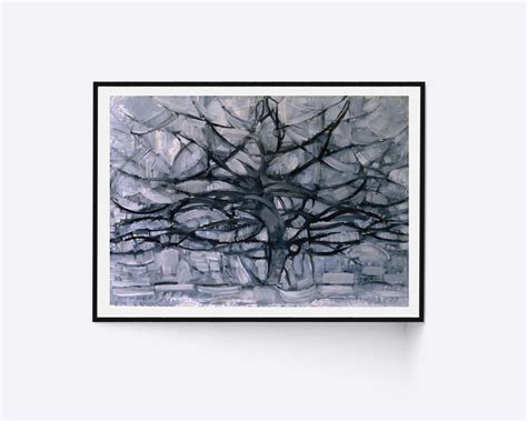 Gray Tree By Piet Mondrian Fine Art Giclee Print Famous Art Etsy