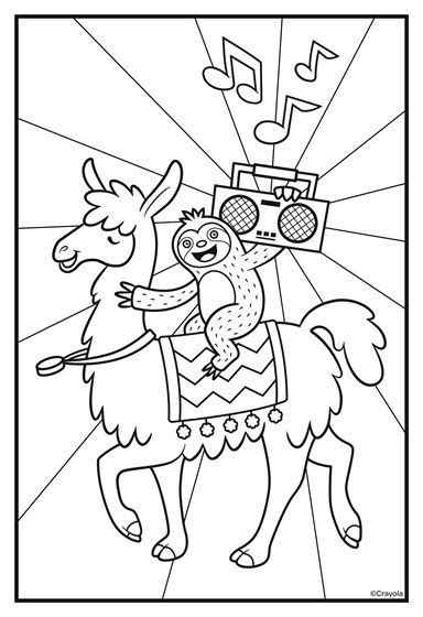 « back ♥ print this llama color page animal coloring pages gallery ». Sloths and Llamas Boombox | Crayola coloring pages, Cute ...