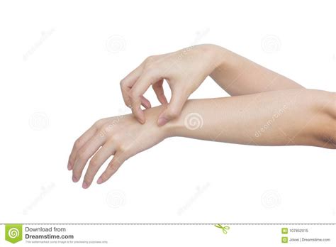 Woman Scratch Hand Isolated On White Background Stock Image Image Of