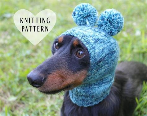 Knitting Pattern Mini Dachshund Dog Hat Small Dog Hat Dog Etsy Dog