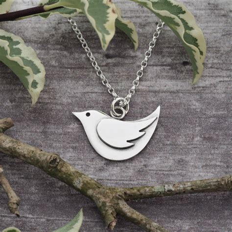 Sterling Silver Bird Necklace Unique Handmade Bird Pendant Etsy Uk