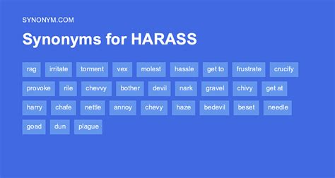 Another Word For Harass Synonyms And Antonyms
