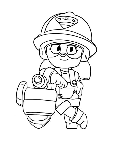 It has an outer, heavy outline and can be used as a coloring page. brawl stars 06 - TopKleurplaat.nl