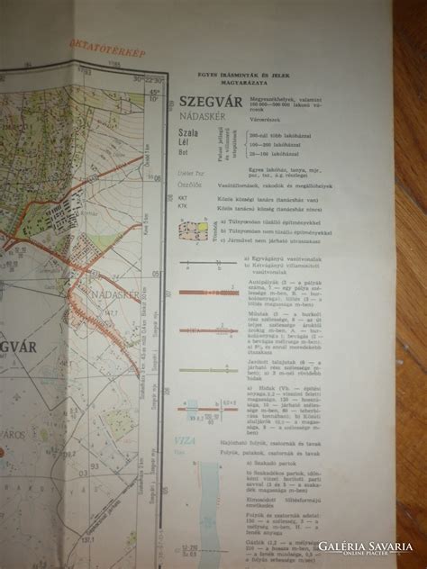 Old paper map Hungarian People s Army General Staff educational map Szegvár Home household