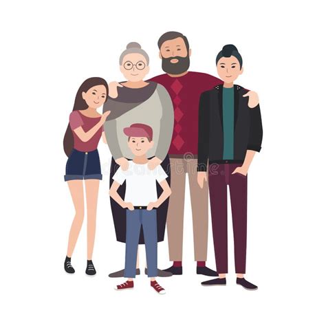 Retrato De La Familia Feliz Ilustración Del Vector Ilustración De