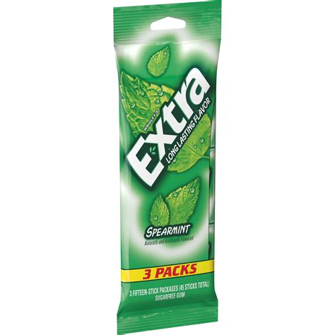 Extra, Sugar Free Spearmint Chewing Gum, 3 Ct - Walmart.com