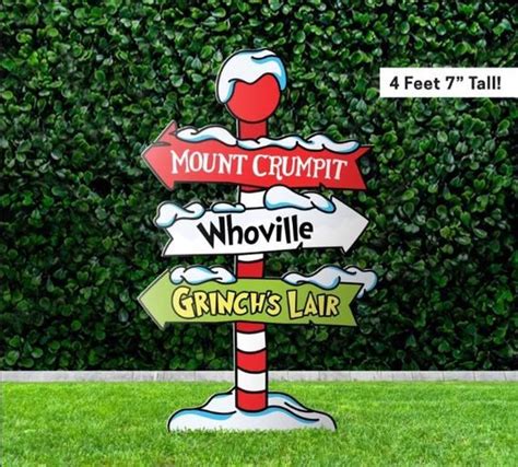Grinch Yard Decoration Whoville Direction Sign Mt Crumpit Direction