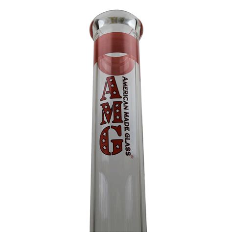 Amg Glass 15 Inch Beaker Base Glass Bong With Red Accents Glass City