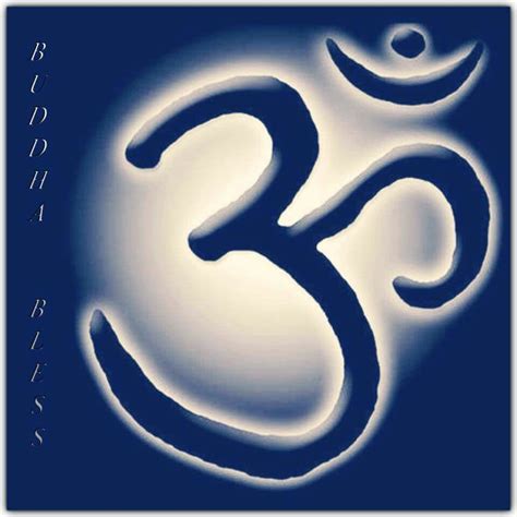 The Om Shan Symbol Is Illuminated In Blue And White With An Om Sign
