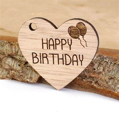 Happy Birthday Wooden Heart Token Little Pocket Hug Miss Etsy