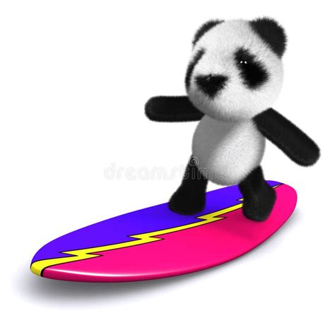 3d Panda Surfs Stock Illustration Illustration Of Bear 39697395