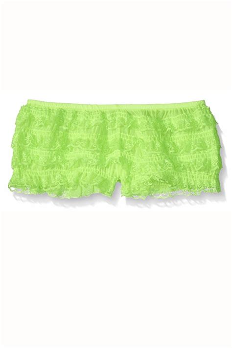 Elegant Moments Neon Green Lace Ruffle Booty Short Cheapundies