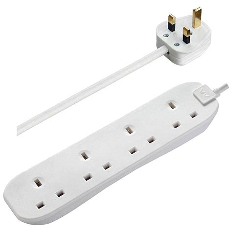 Masterplug Extension Leads Cables Sockets Electric 3 Pin Gang Plugs