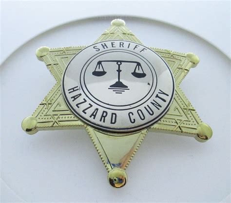 Rosco P Coltrane Sheriff Hazzard County 2 Piece Badge Nickel Center