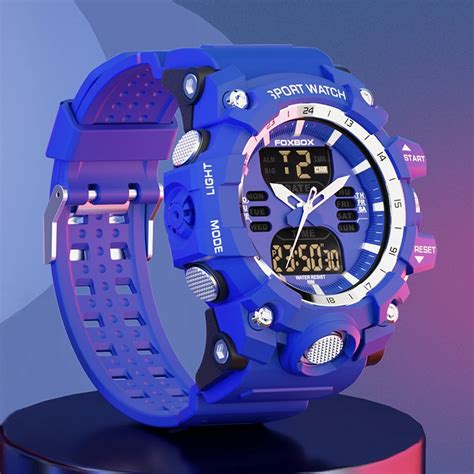 Lige Brand Foxbox Dual Digital Display Quartz Men S Watch Casual Sports