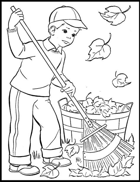 16 Raking Leaves Coloring Pages - Printable Coloring Pages