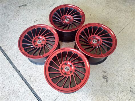 Cara mudah mengukur pcd pada pelek mobil cukup pakai penggaris gridoto com. Jual Dijual Velg FR Ring 18 Belang PCD 5X114,3 Merah ...