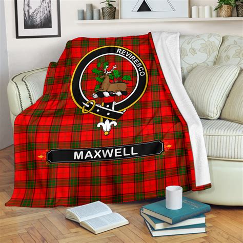 Maxwell Crest Tartan Blanket Tartan Home Decor Scottish Clan