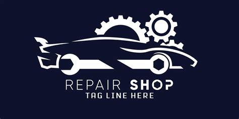 Automotive Repair And Car Repair Logo With Creative Car Shape And Gear