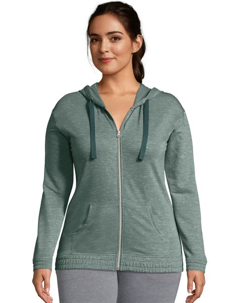 O4a06 Hanes Womens French Terry Full Zip Hoodie