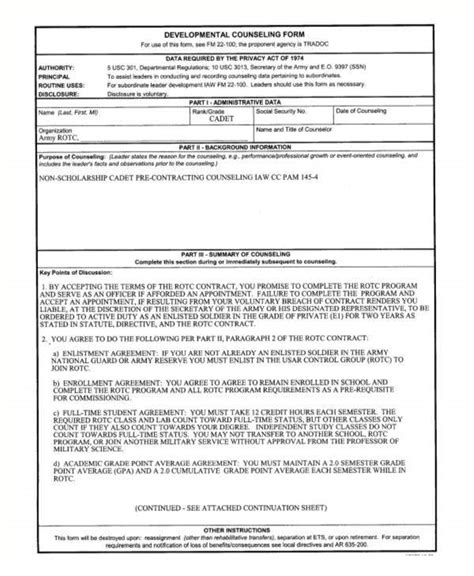 8 Army Counseling Form Free And Premium Templates