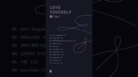 Love Yourself Tracklist Youtube