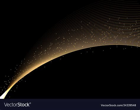 Abstract Gold Curve Line Design Shiny Golden Vector Image