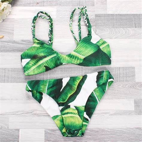 Kailindi Printed Bikini Set Micro Bikinis Padded Women Swimsuit Low