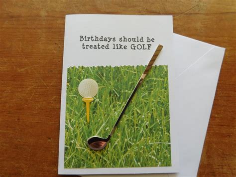 Golf Happy Birthday Golf Handmade Greeting Card With Golf Club