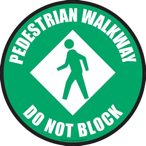 Pedestrian Walkway Floor Sign Green Stop