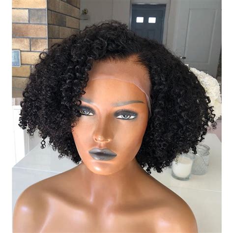 Afro Kinky Curly Wig X Lace Front Human Hair Wig High Ratio Etsy