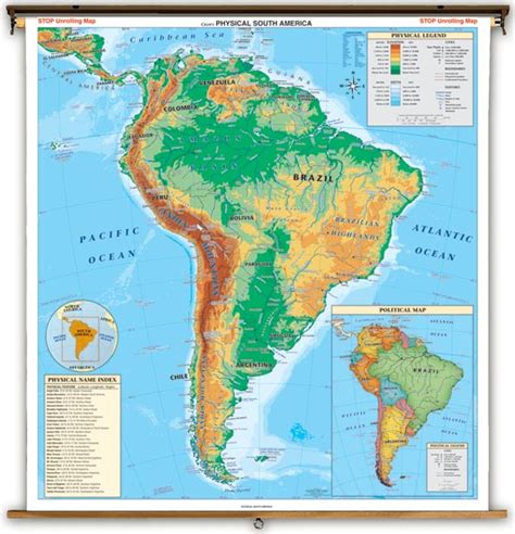 Physical Features Latin America Map Map Of World