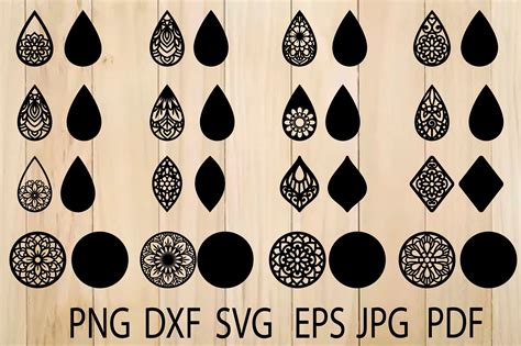 Earrings SVG, Mandala Earring SVG, Earrings Template (455701) | Cut
