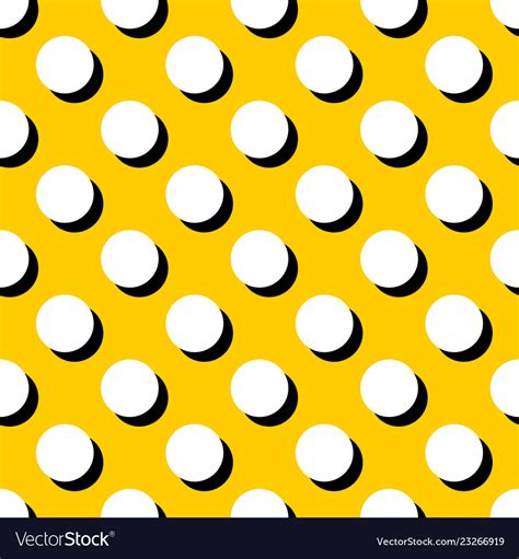 Tile Pattern With White Polka Dots On Yellow Vector Image