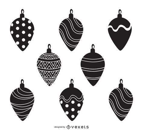 Christmas Decoration Silhouettes Collection Vector Download