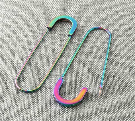 Rainbow Safety Pins Extra Large Safety Pins Colorful Brooch Etsy