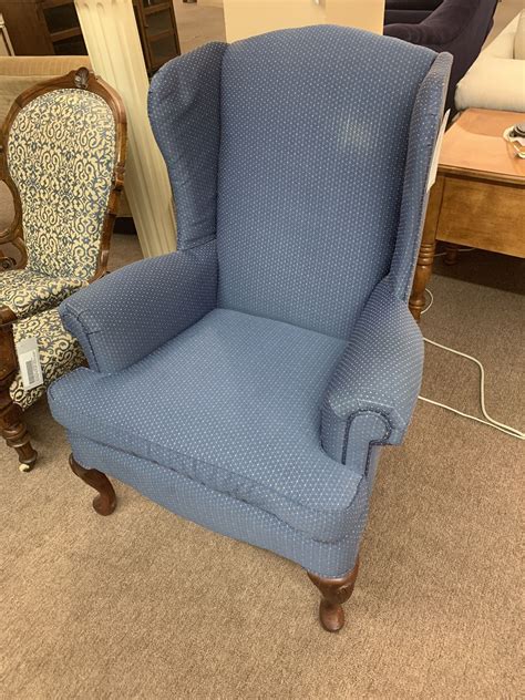 Broyhill Blue Wing Back Chair Delmarva Furniture Consignment