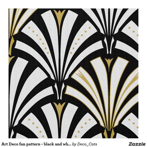 Art Deco Fan Pattern Black And White Fabric Art Deco
