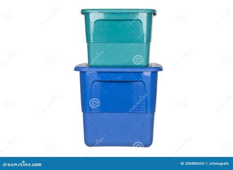 Colored Plastic Boxes In Different Sizes Stock Image Image Of Diposal