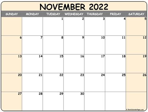 Printable Calendar November 2022 Free Printable Calendar Monthly