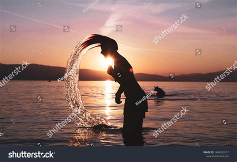 Beauty Model Girl Splashing Water Her Stock Photo 1484933117 Shutterstock