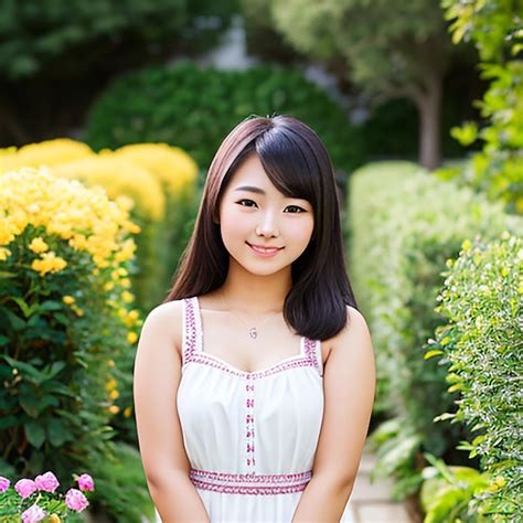 Premium Ai Image Young Cute Asian Girl Smiling