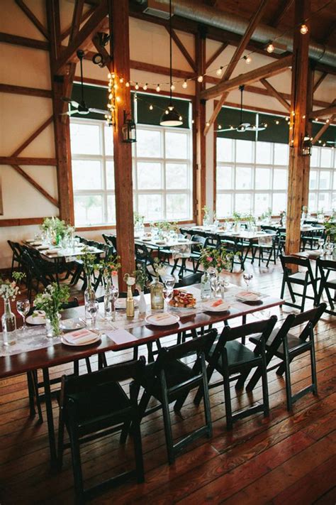 Situated only minutes away from downtown frankfort, barn weddings at. (Center pieces)industrial barn wedding reception // photo ...